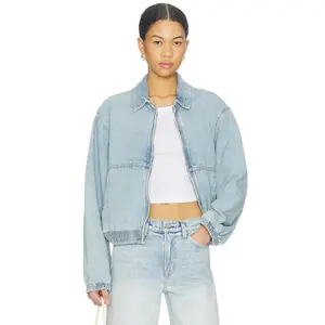 Free People x We The Free Birdie Denim Jacket in Mockingbird