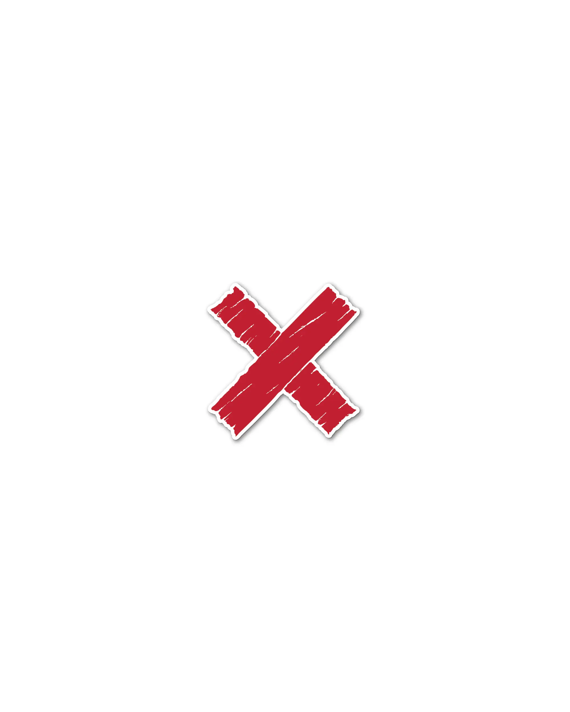 "X" Red Tape Sticker