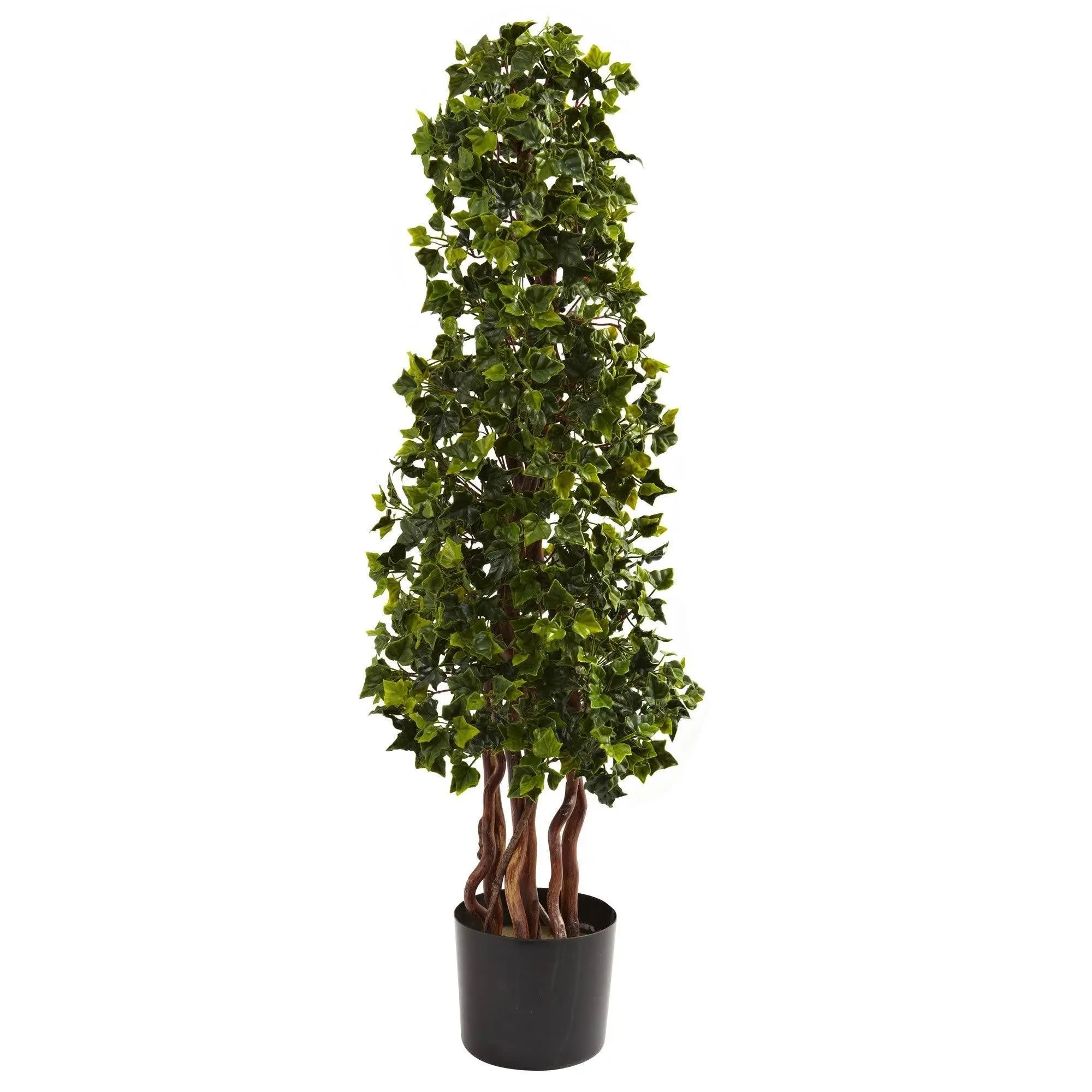 3.5ft Synthetic English Ivy Spiral Tree with Multiple Trunks, UV Resistant Decorative Faux Plant Tree, Indoor-Outdoor Home Decor Artificial Faux Greenery