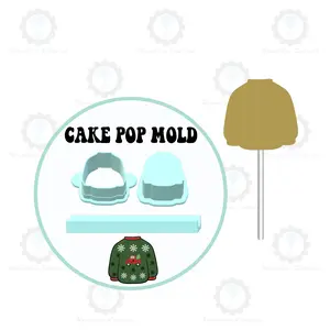 Christmas Ugly Sweater Cake Pop Mold | Deluxe Cutter, Popper, and Tray Option