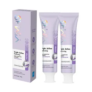 YIMHS  2 Pack Purple Tone Correcting Whitening Toothpaste, Optical Color Correction for Yellow Teeth & Stains, Non-Invasive Brightening with Xylitol & Mint, Fresh Breath, Gentle for Sensitive Teeth