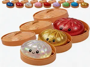 Perfect gift for kidsExpressive Big Dumpling Squishy Giant Glitter Dumpling.GiantDumpling Squishy, Mega RainbowDumplings, CuteAnxiety Relief Fidget Toy,with Steamer Box Valentine's Day andEastergifts, suitable for children to exchange gifts