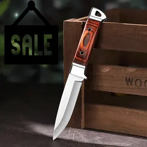 Hand-forged straight knives, sharp carving knives, multi-functional portable fruit knives, camping portable knives, equipped with protective covers, kitchen knives, men's special knives