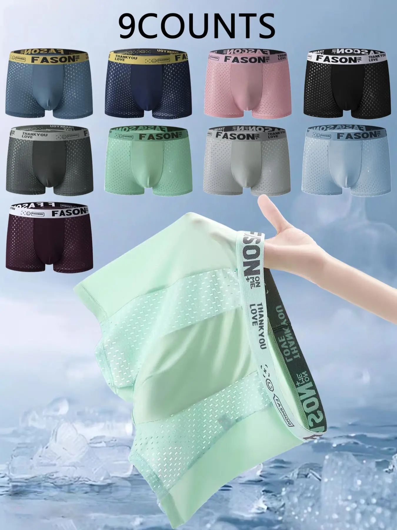 Men's Ice Silk Fiber Breathable Mesh Briefs, Medium Stretch Semi-Transparent Sports Underwear, Moisture-Wicking Gym Shorts, Stretchy Sports Underwear