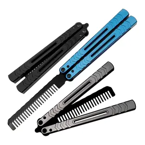 Aluminum Butterfly Trainer, Anti static comb, Flip Tool, Cool Hand Tool Toy, High Quality BALISONG METAL BUTTERFLY Trainer LG06