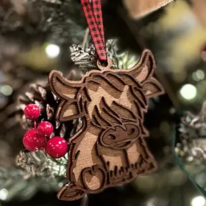 Highland Cow Ornament Handmade