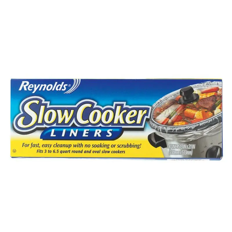 212 MAIN Disposable Slow Cooker Liners, Easy Cleanup Heat-Resistant Cookware Accessory for 3-6.5 qt Round/Oval Slow Cookers, 13x21 in, Reynolds 6135883