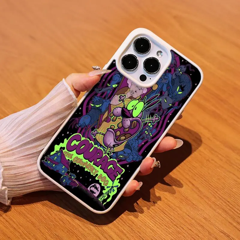 Matte Magnetic Back TPU Cellphone Case - Shockproof, Drop-Resistant, with "Courageous Little Dog" Cartoon Illustration, Multi-Model Phone Casing Cover for iPhone 17,16,15,14,13,12,11,X,XS,XS MAX Series, Ideal Holiday Gift by summerwins