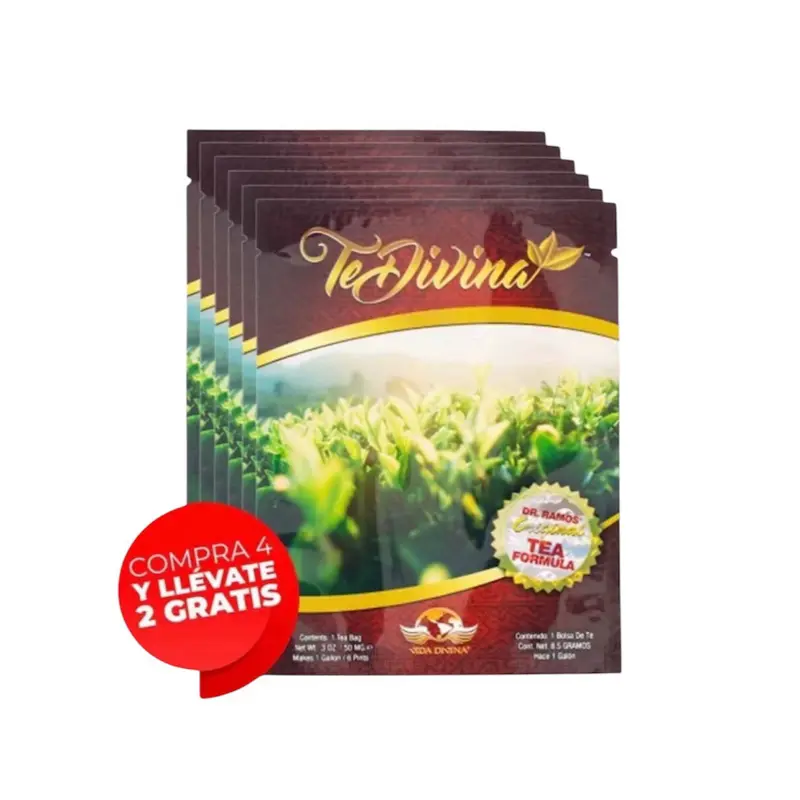 Te Divina Natural Detox Tea - Organic 4 Teas Plus 2 Free Combo - High-Quality Detox Relaxation Digestion & Energy Blends - Berry Beverage - US