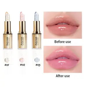 Dream Gold Foil Color-Changing Lipstick - Moisturizing Temperature-Responsive Clear Lipstick with Shimmering Gold Flakes, Long-Lasting Hydrating Lip Balm