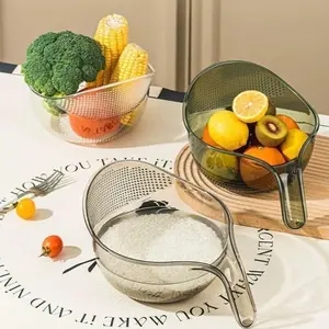 Multifunctional Drain Basket with Handle, Large Capacity Strainer Basket, Kitchen Filter for Quinoa, Vegetables, Pasta, Kitchen Utensils & Gadgets, Fine Mesh Strainer, Multifunctional Rice Strainer, Kitchen Accessories