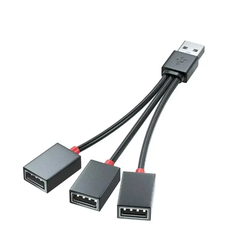 1-In-3-Out USB Hub Car Splitter Adapter Cord, Multifunction Charging Accessory for iPhone, Android Smartphones Including Xiaomi Devices