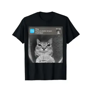 Soft & Comfy T shirt is motion at your front door funny meme t shirtst patricks day easter gift top black -1 casual crew neck cotton t-shirt Menswear Unisex