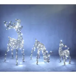 Joiedomi 3 LED Yard Lights - 4' Buck, 3' Doe, &2' Fawn