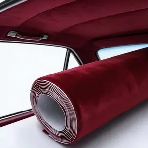 1 Roll Solid Color Suede Fabric Car Interior Decoration Sticker, Self-Adhesive, Anti-Scratch DIY Interior Modification Sticker for Car Dashboard, Door Panel, Trim