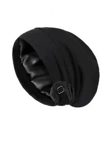 Slouchy Beanie Hat Satin Lined Sleep Cap Adjustable Satin Bonnet Chemo Headwear Caps for Women and Men