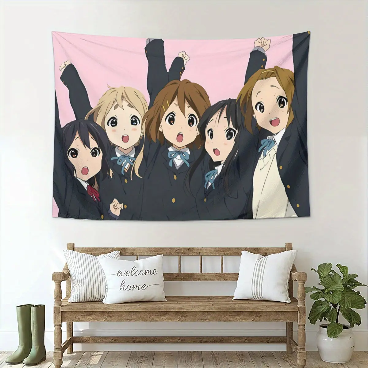 ZLIENSZUS Nekopara 100% Polyester Tapestry - Natural-Inspired Anime Print Wall Hanging, Kawaii Home Decor Gift for Bedroom, Sun Room