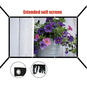 60/72/84/100/120/150 inch thick projection screen 16:9, portable projector home theater movie screen, suitable for outdoor and indoor double-sided projection - extended screen.