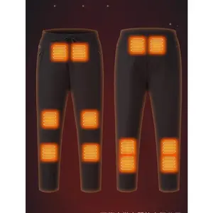 Unisex 12-Zone Heated Pants - Waterproof Soft Shell Fabric 9V High Power Warm for Winter Outdoor Activities & Commute [Power Bank  Not Include]