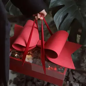 Transparent PVC Folding Flower Boxes, 5pcs Set for Valentine's Day, Women's Day, Mother's Day, Christmas & Halloween Gifts