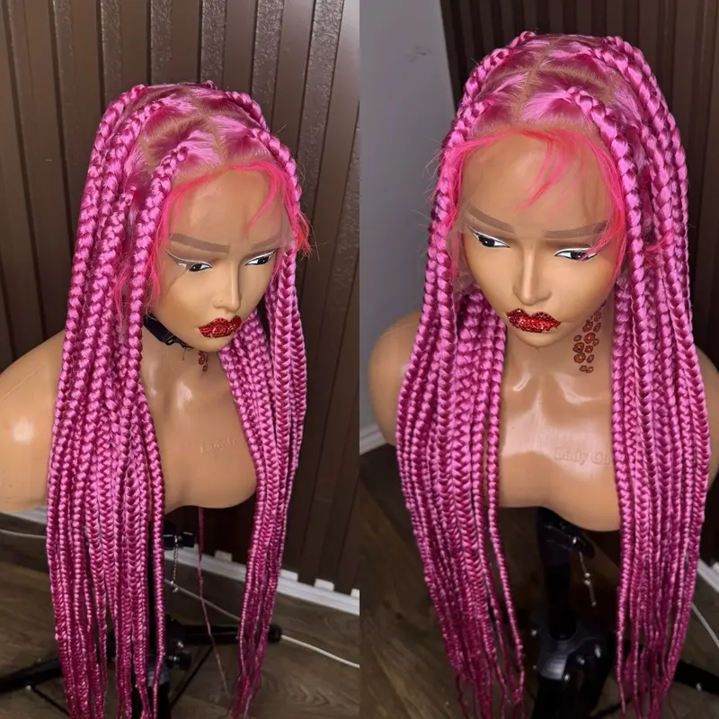 Jumbo Pink Braided Wig Fullace Stylish Hair Accessory for Women with Beautiful Braided Design and Immediate Delivery