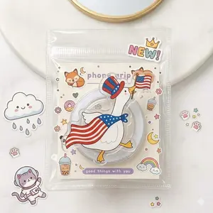 Patriotic Goose Phone Grip – Cute American Flag PopSocket, Fun Summer Phone Accessory for USA Lovers & Teens