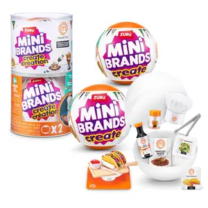 Mini Brands Create MasterChef Series 2 by ZURU (2 Pack) – Real Mini Dishes with Ingredients, UV LED Tool & Recipe Card | DIY Toy Capsule Non-Edible Collectible for Kids, Teens, and Adults.