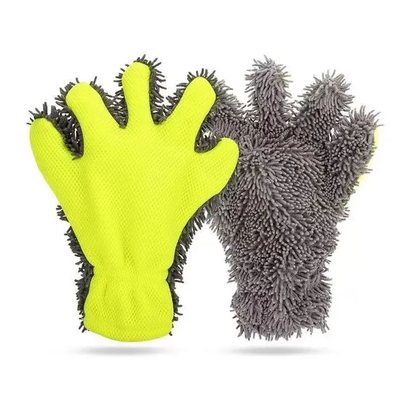 JOYTUTUS Premium Microfiber 5-Finger Car Wash Mitt - Scratch-Free Chenille, Ultra-Soft, Thick Inner Coating, Swirl-Free Finish for Vehicle Detailing, Summer Car Cleaning Supplies Accessories