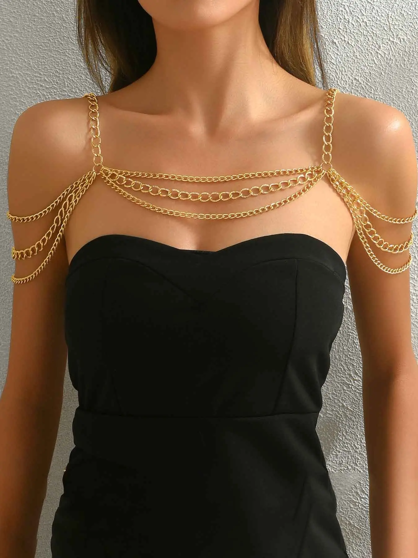 Summer Trendy Body Accessory Shoulder Chain, Fashionable and Elegant Multi-Layer Chain Tassel Shoulder Chain, Versatile Body Chain for All Seasons, Chic Body Jewelry
