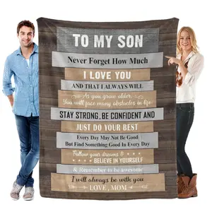 Gifts for Son - Son Gifts from Mom - Sons Birthday Gift - to My Sons Present from Mom - Son's Gift for Graduation Throw Blanket 60"X50" christmas ideal flannel blanket