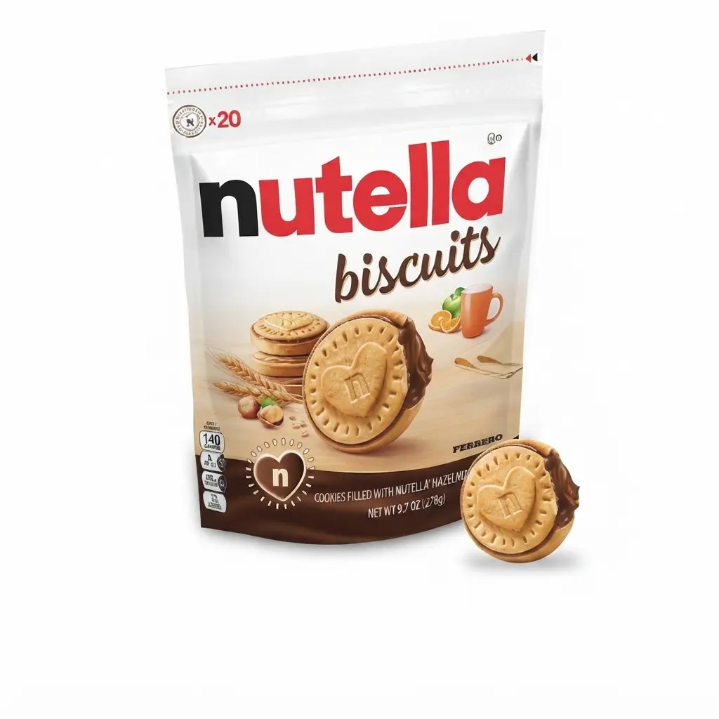 Nutella Hazelnut Spread with Cocoa Crunchy Biscuit Cookies, 20-Count, 9.7 oz Sweet Snack