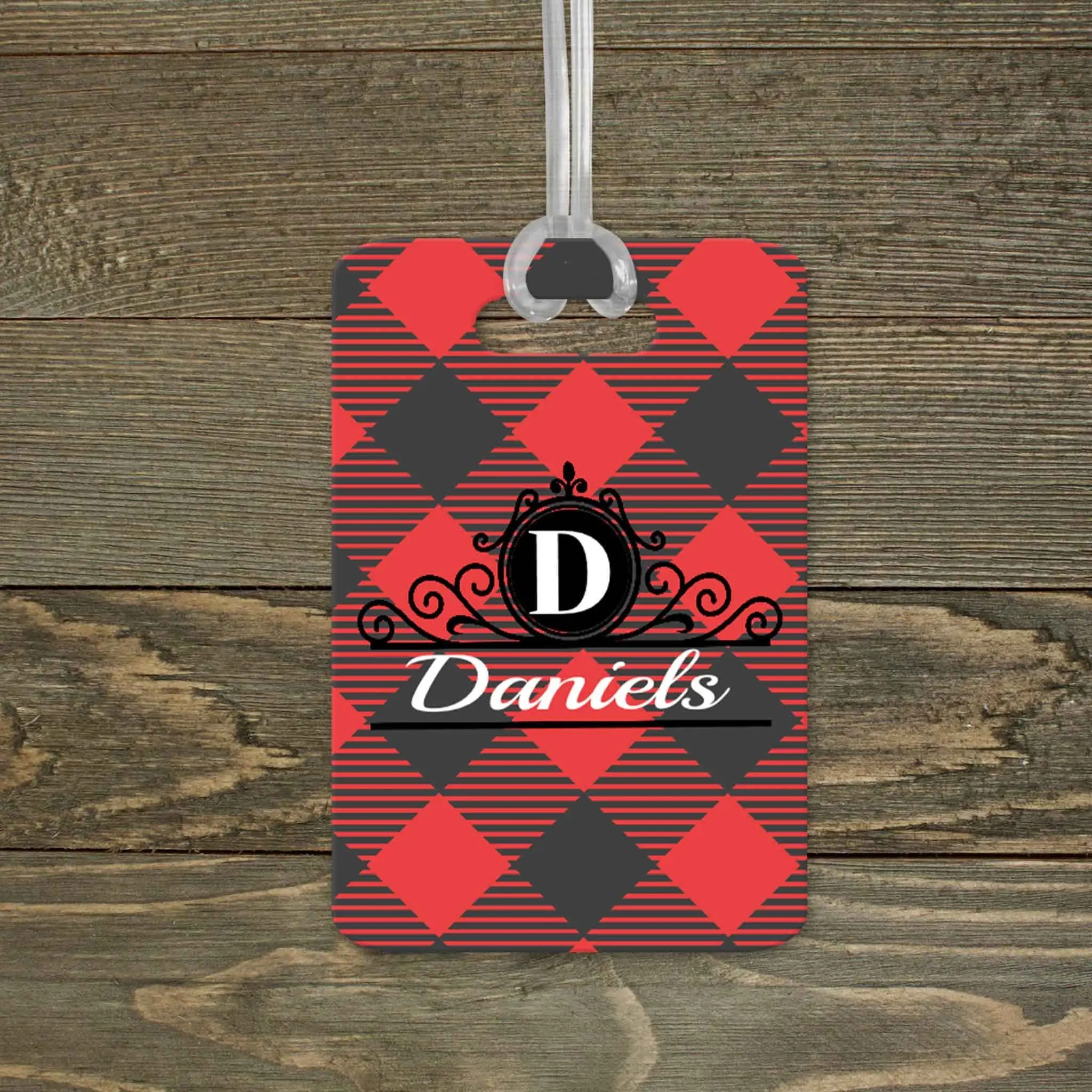 Personalized Luggage Tag | Custom Monogram Bag Tag | Buffalo Plaid