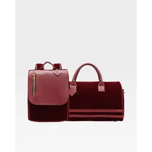 Velvet Luxe travel Set in Burgundy V2