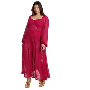 ELOQUII Women's Plus Size PatBO x ELOQUII Corset Waist Maxi Dress