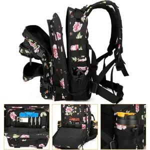 Peony Backpack for Women - Small Gym & Hiking Daypack with Bottle Holder