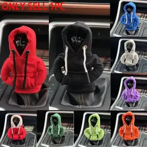 Winter Car Gear Shift Cover Hooded Jacket, Universal Automatic Transmission Gear Lever Decoration, Automotive Interior Decorative Accessories