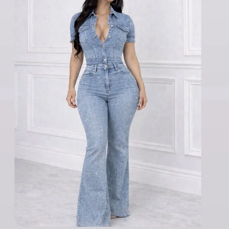 Divine Glam Rhinestone Stretch Denim Set – Sculpting Fit Divine Glam Rhinestone Stretch Denim Set – Sculpting Fit