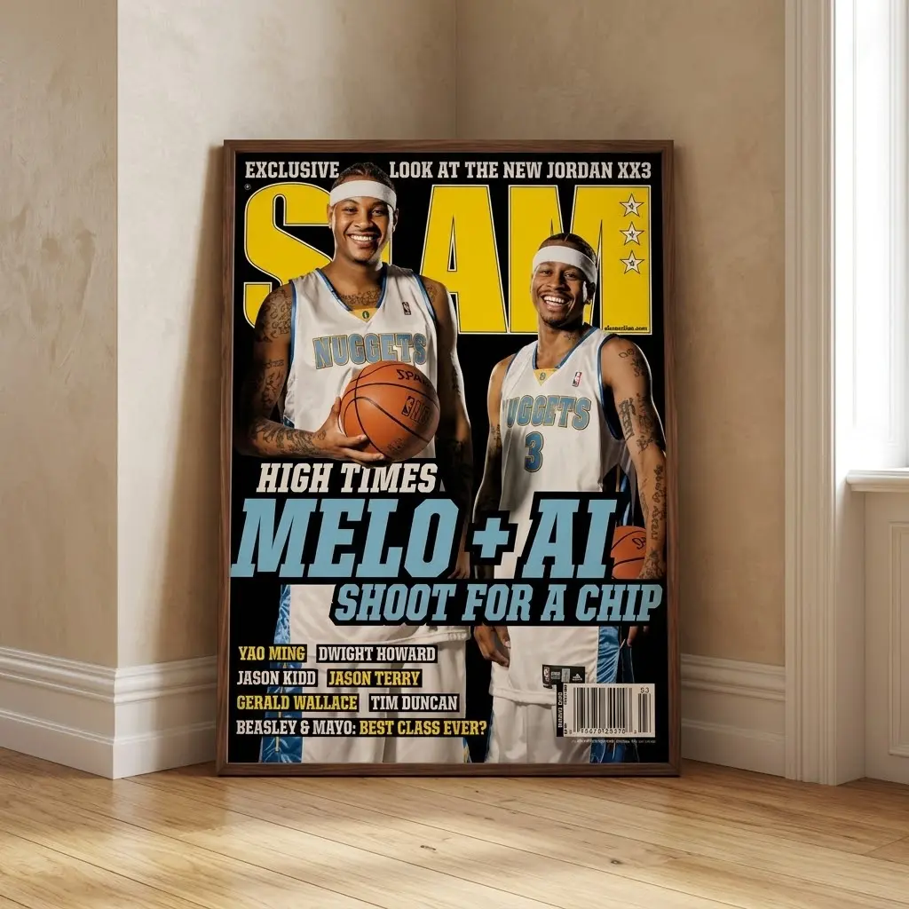 Slam Magazine (March 2008) Carmelo Anthony Allen Iverso Poster, Home Decor Gift