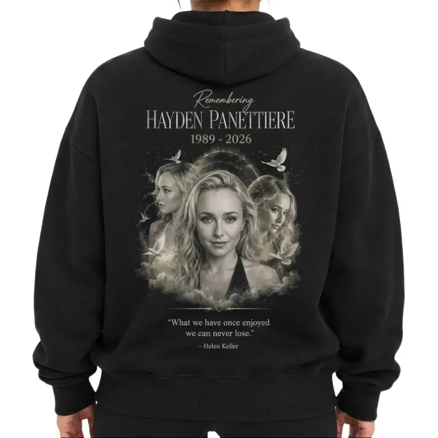 Rip Hayden Panettiere 1989 2026 Hoodie Sweatshirt T-Shirt, 2000s Pop Princess Remembrance Memorial Tribute Shirt Tee, Y2K Movie Inspired Design, Clothing Gifts For Men Women