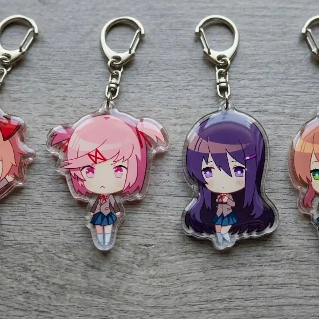 DDLC Acrylic Keychain , Monika Natsuki Yuri Sayori Bag Charm, Kawaii Game Accessory