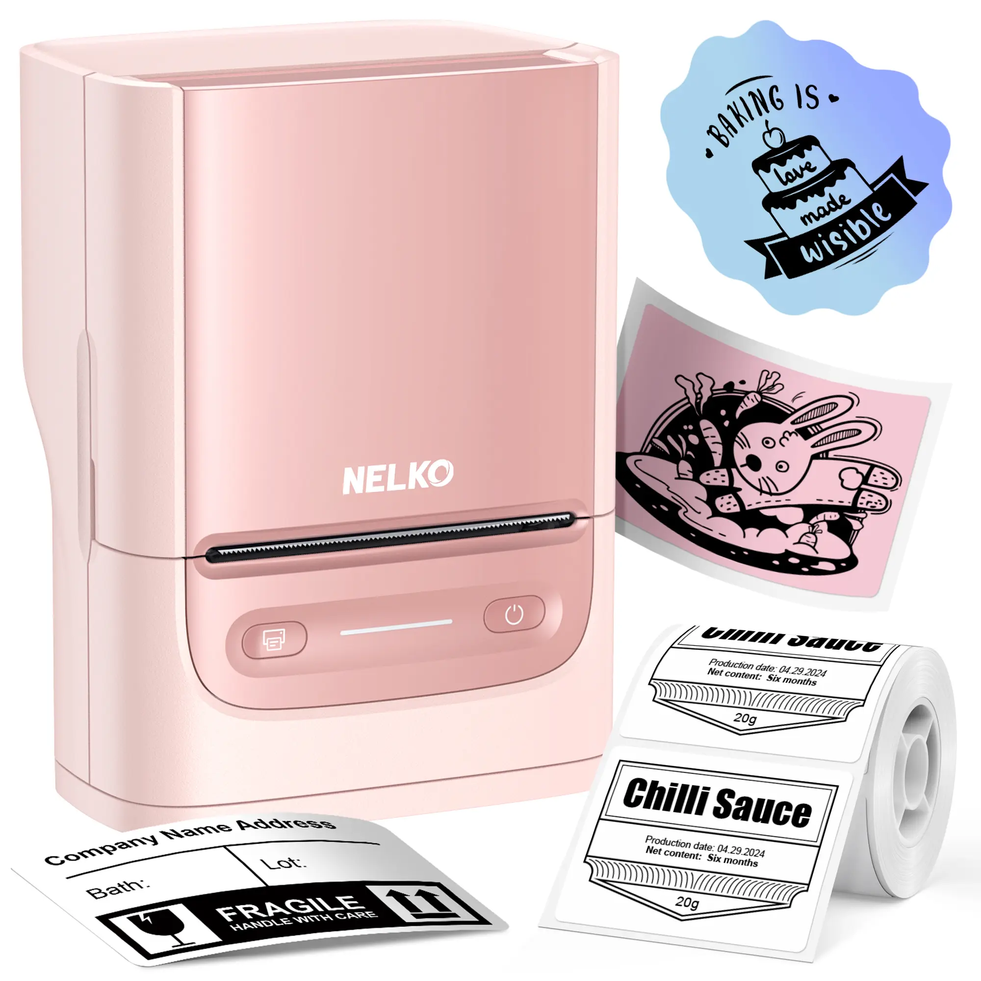 PM220 Label Printer, Bluetooth Portable Thermal Printer, Mini Printer  for Study, Office, Mailing,Printing Paper for Phones & PC