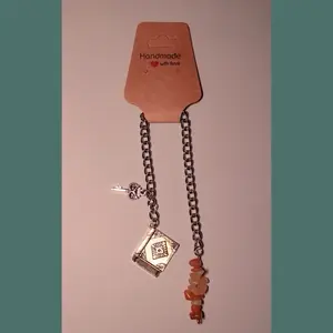 BookTok Bookmarks pink natural crystal stones book charm key charm chain bookmark book accessories