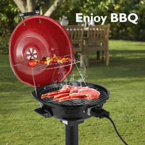 Portable 1600W Double-Layer Electric BBQ Grill with Stand, Indoor-Outdoor Camping Picnic Grill