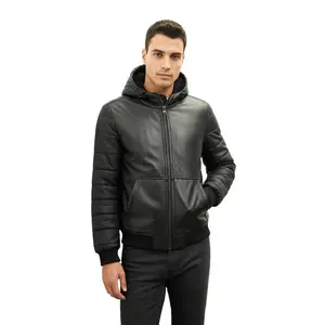 DODICI Men's Shearling and Polyester Bomber Jacket
