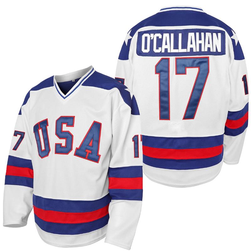 Men's #17 Hockey Jersey Youth Stitched Letters Numbers Retro White Blue Red Mens Boys Sportswear gifts Holiday Athletic Shirts Athleisure Breathable Clothes