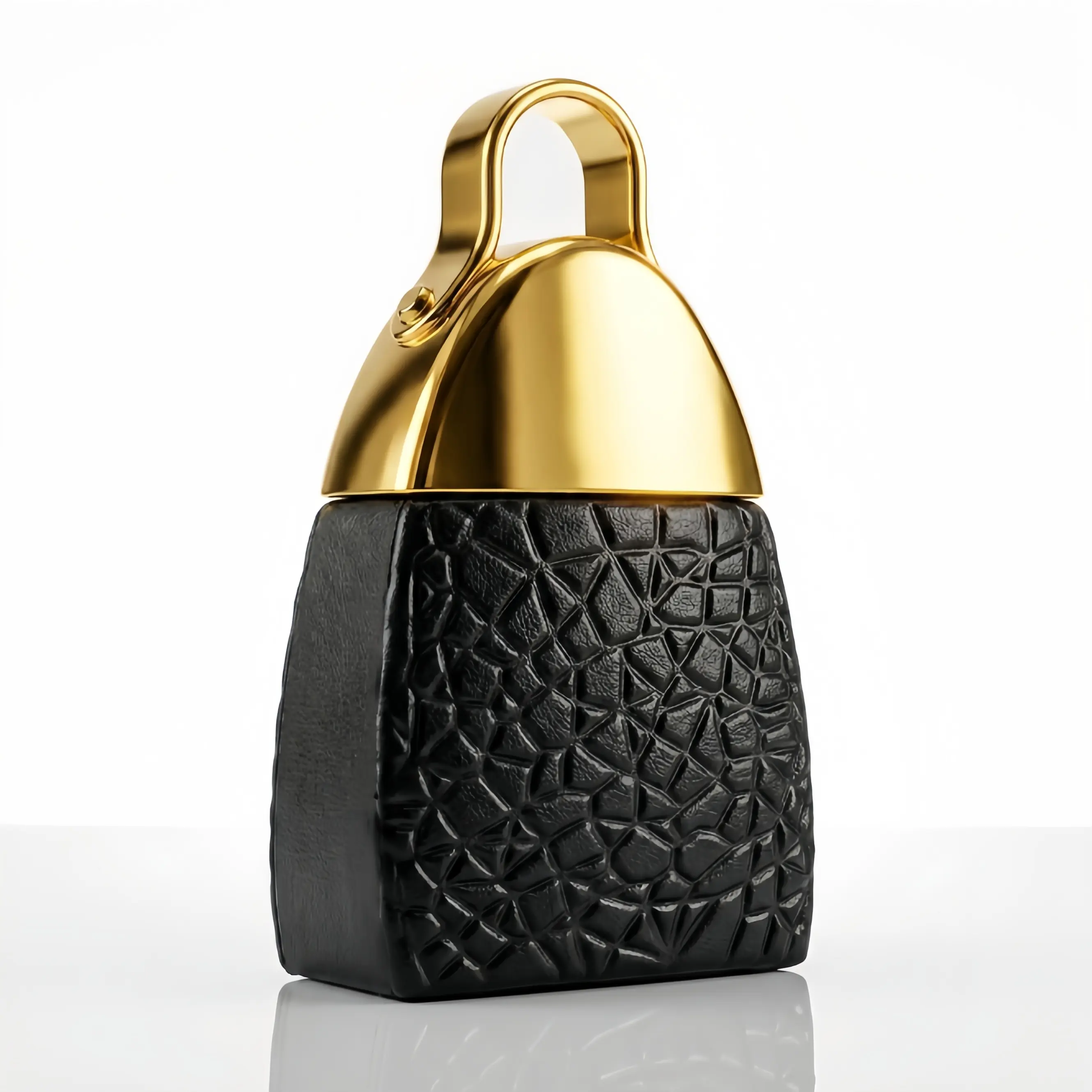 Luxury Handbag Perfume for Women, Elegant Black & Gold Crystal Eau de Parfum, Woody Oriental Scent with Bergamot, Rose, Jasmine, Oud, Leather & Patchouli, Gift for Her