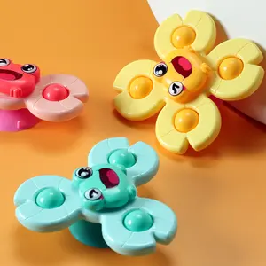 Baby Suction Toy Rotating Gyroscope, Unisex Chewable Spinning Top, Baby Chair Table Toy, Early Education, Bath Time Fun, Stress Relief, Animal