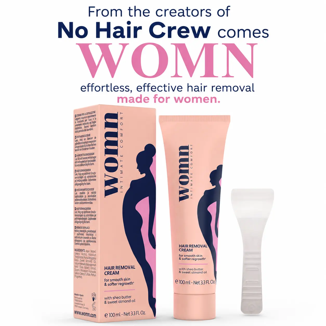 Women's Hair Removal Cream (100ml) - Easy-to-Use, Pain-Free Hair Depilatory for Beauty & Personal Care