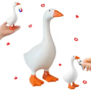 7 Inch Magnetic Desk Goose Key Holder,Adorable Resin Goose Statue for Key Hanger,Office Table Tool Holder Desk Decor,Perfect Housewarming Gift