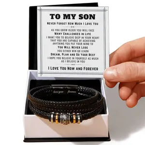 To My Son Bracelet from Mom and Dad, Believe in Yourself Present Idea for Son, Birthday Gift for Son